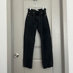 Princess Polly Asymmetrical Black Jeans